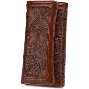 embossed leather wallet
