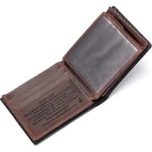 engraved leather wallet