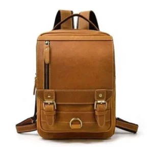 leather laptop backpack